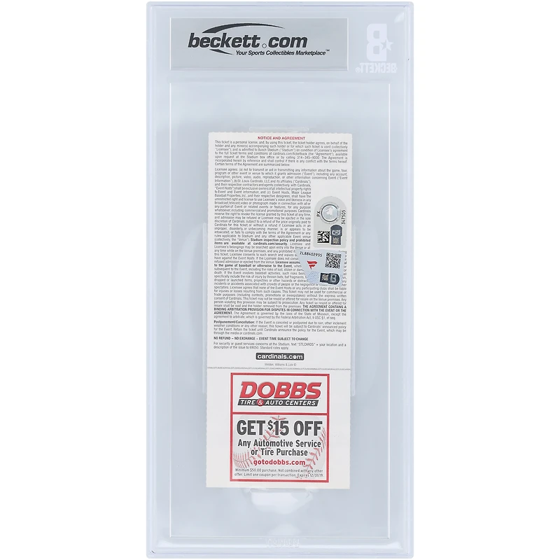 Billet authentifié Beckett Fanatics Witnessed Auto 10 du avril 2019, signé par Pete Alonso des Mets de New York