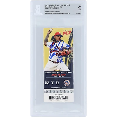 Billet authentifié Beckett Fanatics Witnessed Auto 10 du avril 2019, signé par Pete Alonso des Mets de New York