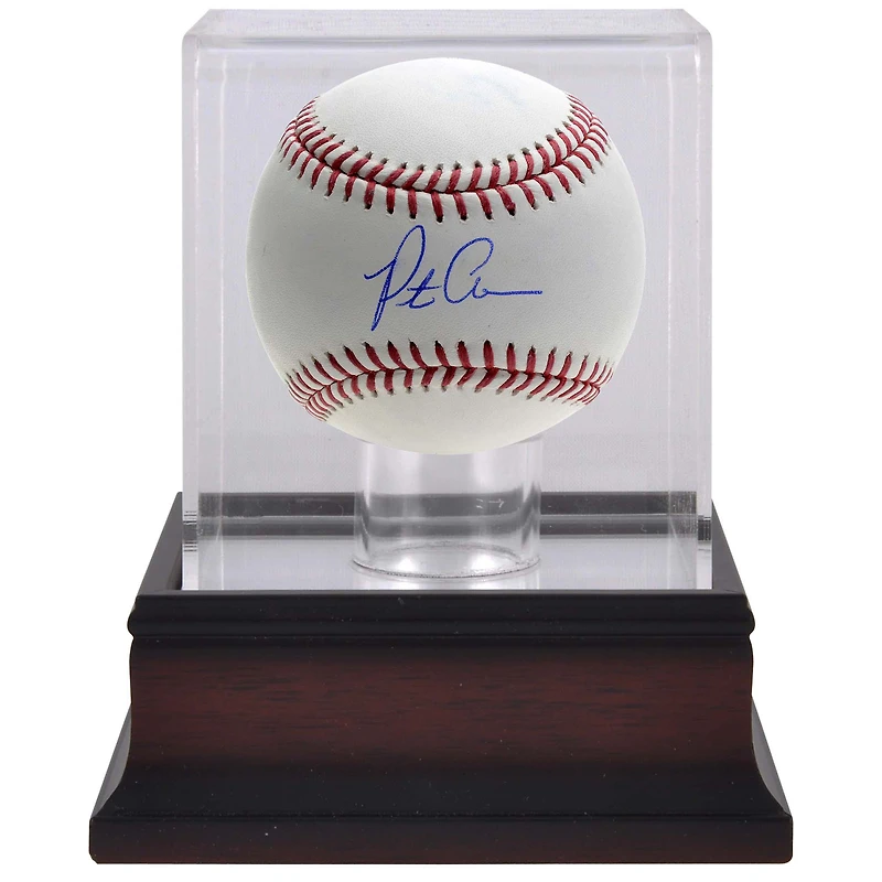 Pete Alonso New York Mets Autographed Baseball & Mahogany Baseball Display Case