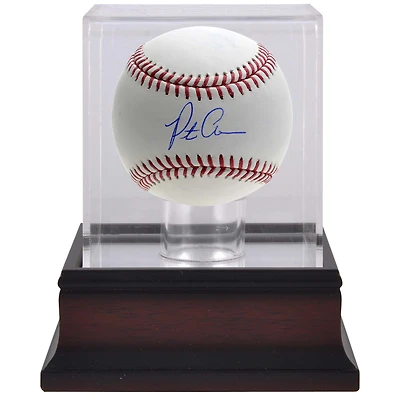 Pete Alonso New York Mets Autographed Baseball & Mahogany Baseball Display Case