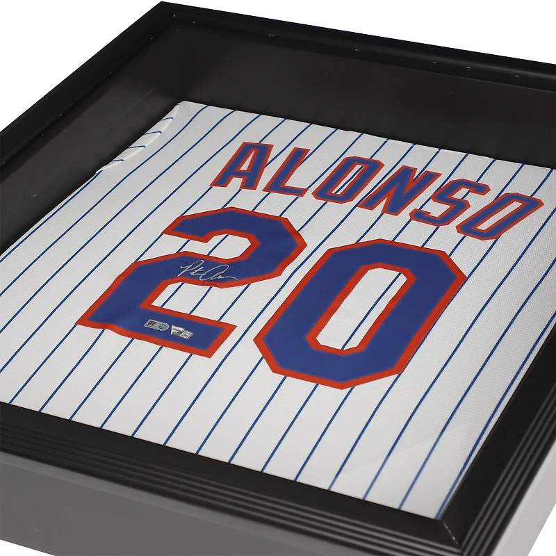 Pete Alonso New York Mets Autographed Framed Nike White Replica Jersey Shadowbox