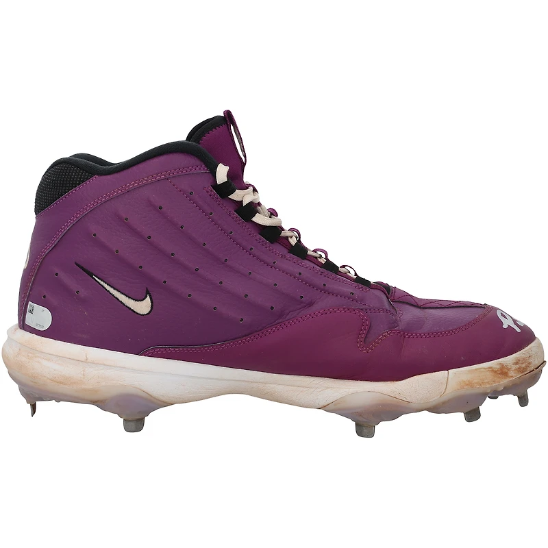 Crampons Nike violets portés en match par Pete Alonso (New York Mets) lors de la saison 2025 de la MLB, autographiés - HH98516266-67