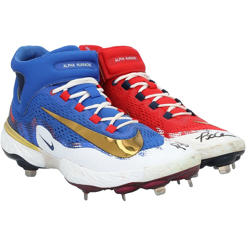 Pete Alonso New York Mets Autographed Game-Used Red/Blue Nike Cleats from the 2025 MLB Season - HH98515748-49