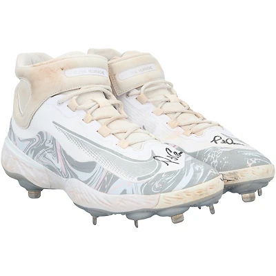 Crampons Nike blancs/gris portés en match par Pete Alonso (New York Mets) lors de la saison 2025 de la MLB, autographiés - HH98515752-53