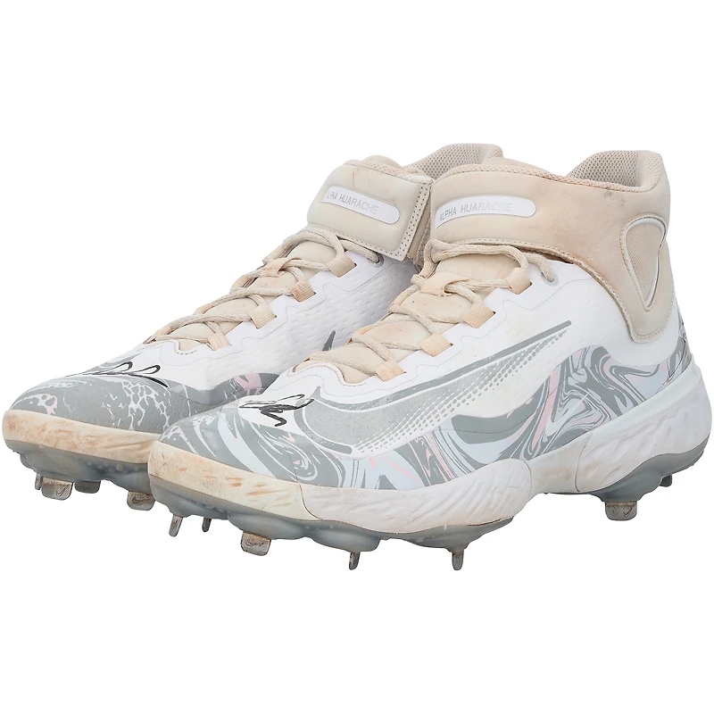 Pete Alonso New York Mets Autographed Game-Used White/Gray Nike Cleats from the 2025 MLB Season - NR81043703-04