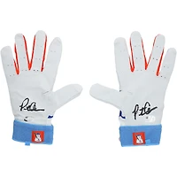 Gants de frappe blancs Nike autographiés par Pete Alonso, joueurs des Mets de New York, saison 2025 de la MLB