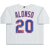 Maillot réplique blanc Nike autographié par Pete Alonso (New York Mets) avec plusieurs inscriptions - Édition limitée n° 25/25