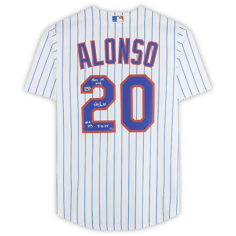 Pete Alonso New York Mets Autographed White Nike Replica Jersey with Multiple Inscriptions - Limited Edition of 25