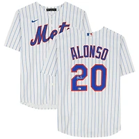 Maillot réplique blanc Nike autographié de Pete Alonso, des Mets de New York