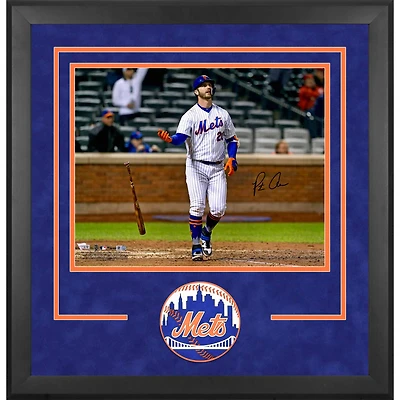 Pete Alonso New York Mets Deluxe Framed Autographed 16" x 20" Bat Drop Photograph
