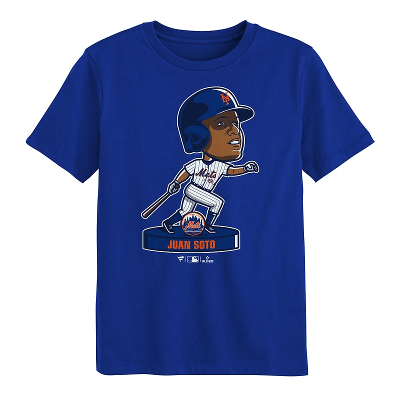 T-shirt de joueur à tête branlante des New York Mets, fanatiques la maternelle, Juan Soto Royal