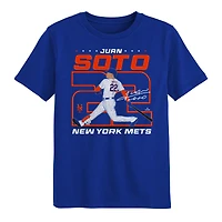 T-shirt de joueur la grande ville des Mets New York, Juan Soto Royal, pour enfants d'âge préscolaire