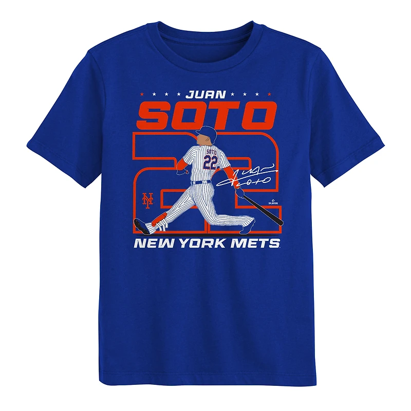 T-shirt de joueur la grande ville des Mets New York, Juan Soto Royal, pour enfants d'âge préscolaire