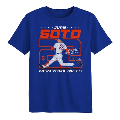 T-shirt de joueur la grande ville des Mets New York, Juan Soto Royal, pour enfants d'âge préscolaire
