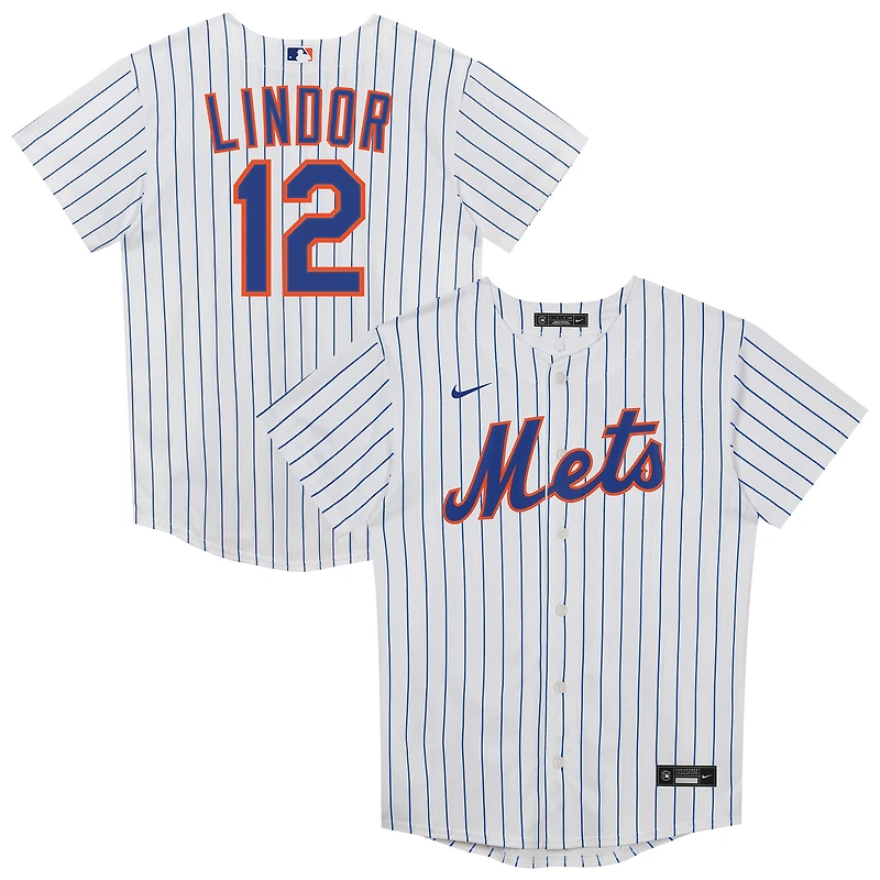 Maillot Nike Francisco Lindor blanc des New York Mets à domicile pour enfant