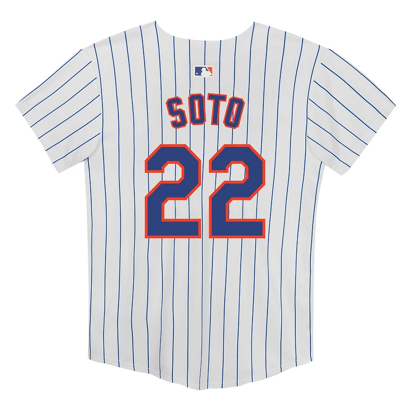 Maillot Nike Juan Soto blanc pour enfant d'âge préscolaire, match à domicile des Mets de New York