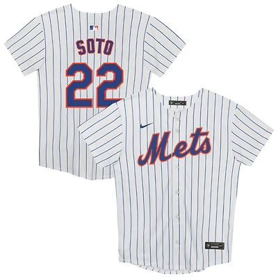 Maillot Nike Juan Soto blanc pour enfant d'âge préscolaire, match à domicile des Mets de New York