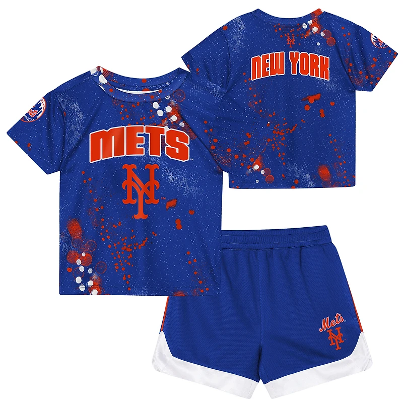 Ensemble T-shirt et short pour enfant d'âge préscolaire Outerstuff Royal New York Mets Pinch Hitter Infielder