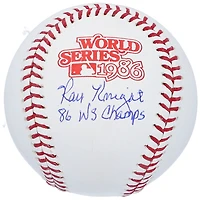 Baseball avec logo autographié par Ray Knight des New York Mets lors de la Série mondiale de 1986 avec l'inscription « 86 WS Champs »