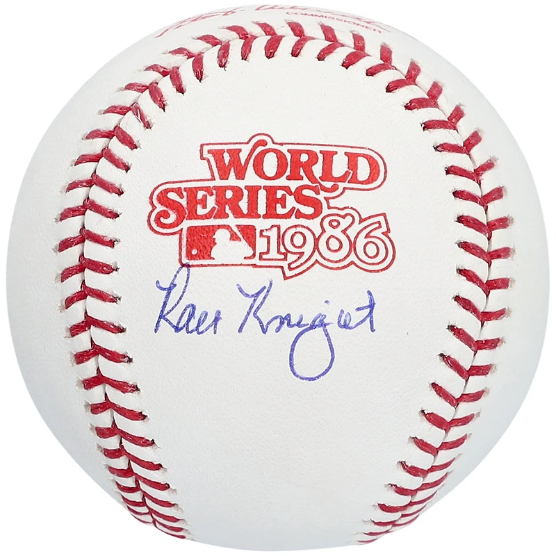 Logo autographié par Ray Knight des Mets de New York pour la Série mondiale de 1986