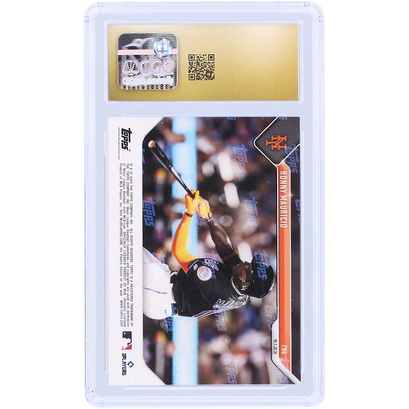 Ronny Mauricio New York Mets 2023 Topps Now 117.3 MPH Rocket Is Hardest 1st Career Hit Of Statcast Era #796 CGC Authenticated Pristine 10 Rookie Card