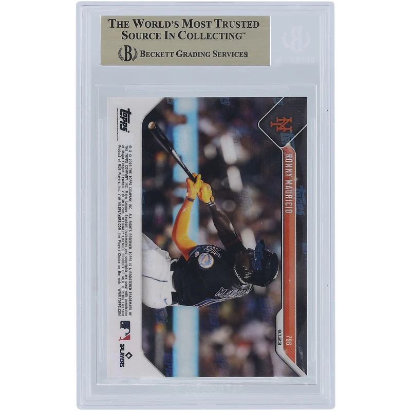 Ronny Mauricio New York Mets 2023 Topps Now Call-Up Hit #796 BGS Authenticated 10 Card - 10,10,10,9.5 Subgrades