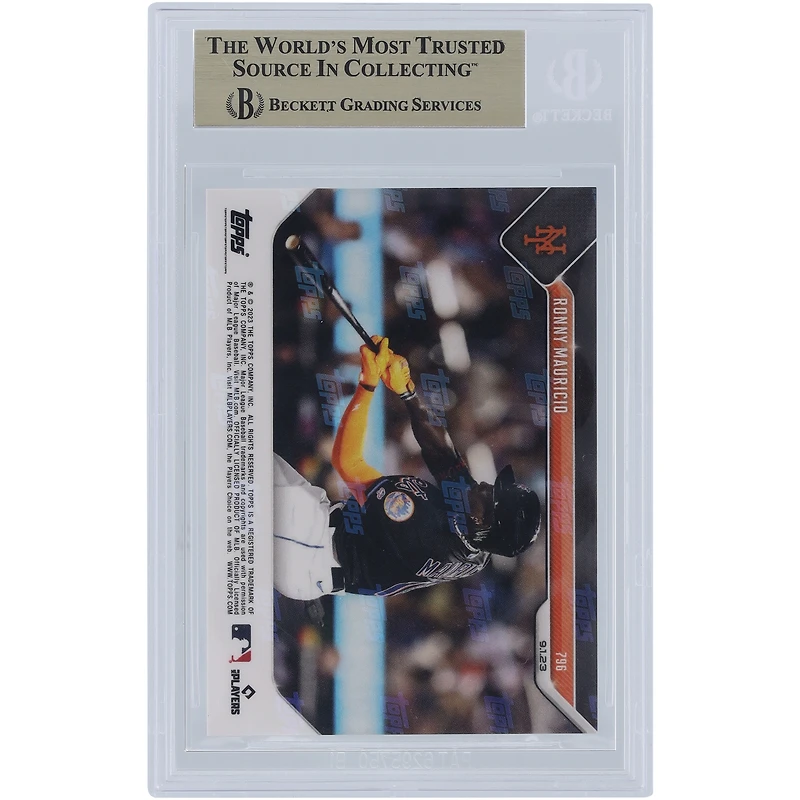 Ronny Mauricio New York Mets 2023 Topps Now Call-Up Hit #796 BGS Authenticated 9.5 Card