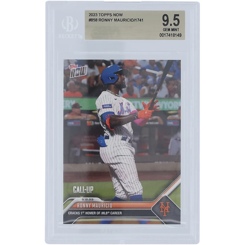 Ronny Mauricio New York Mets 2023 Topps Now Call-Up #858 BGS Authenticated 9.5 Card