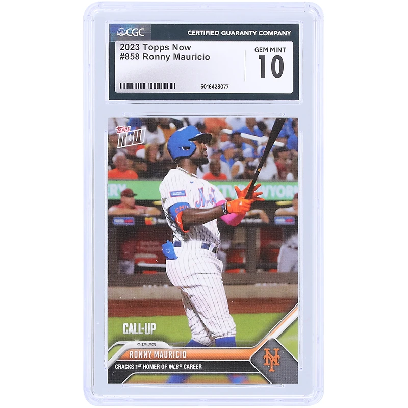 Ronny Mauricio New York Mets 2023 Topps Now Cracks 1st Homer Of MLB Career #858 CGC Authenticated 10 Rookie Card