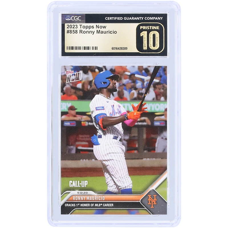 Ronny Mauricio New York Mets 2023 Topps Now Cracks 1st Homer Of MLB Career #858 CGC Authenticated Pristine 10 Rookie Card