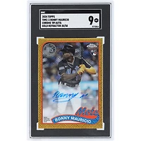 Carte de recrue 9 authentifiée SGC 2024 Topps Gold Refractor Chrome '89 #T89C-3 #20/50 de Ronny Mauricio, New York Mets, autographiée par SGC