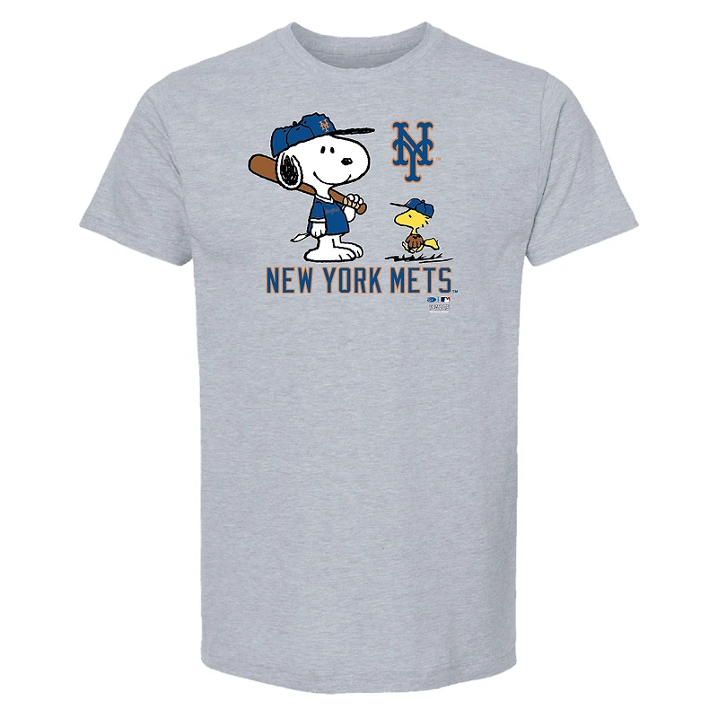 T-shirt Snoopy Peanuts des Mets de New York pour tout-petits, gris chiné