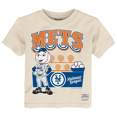 T-shirt Mitchell & Ness crème pour tout-petit New York Mets « Step Back Up »