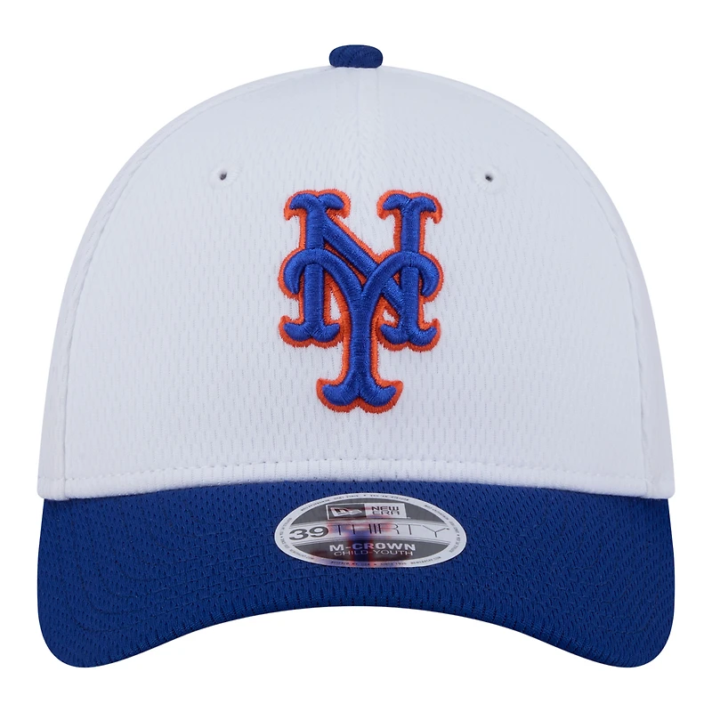 Toddler New Era White New York Mets Baseball 39THIRTY M-Crown Adjustable Hat
