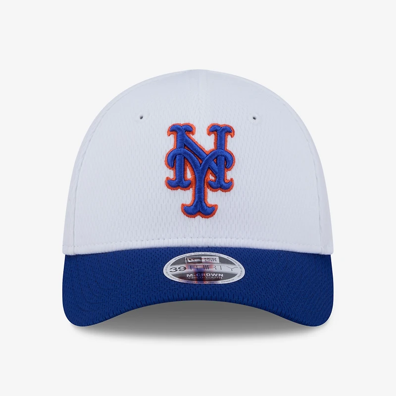 Toddler New Era White New York Mets Baseball 39THIRTY M-Crown Adjustable Hat