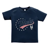 T-shirt bleu marine New York Mets pour tout-petit, doux comme un raisin, style américain