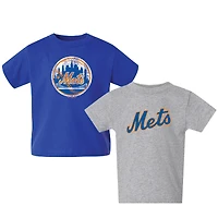 Toddler Soft as a Grape Royal/Heather Gray New York Mets Cooperstown Collection Two-Pack T-Shirt Set