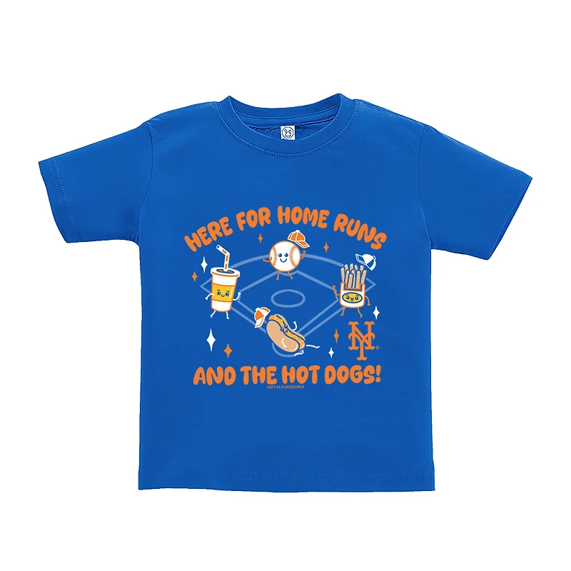 Toddler Soft as a Grape Royal New York Mets Snack T-Shirt