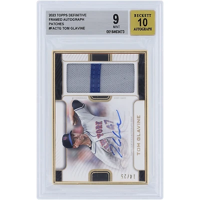Tom Glavine New York Mets Autographed 2023 Topps Definitive Framed Duo-Color Relic #FAC-TG #14/25 BGS Authenticated 9/10 Card 