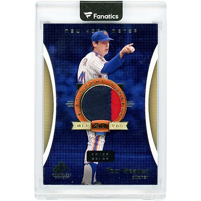 Carte Tom Seaver New York Mets 2004 Upper Deck SP Significant Number Game-Used Dual-Color Jersey Relic #SN-TS #12/20