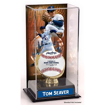 Vitrine de présentation sublimée du Temple de la renommée des Mets de New York de Tom Seaver avec image