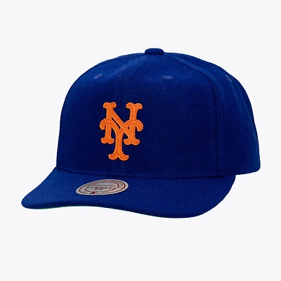 Chapeau unisexe bleu New York Mets coupe vintage en laine Melton ajustable