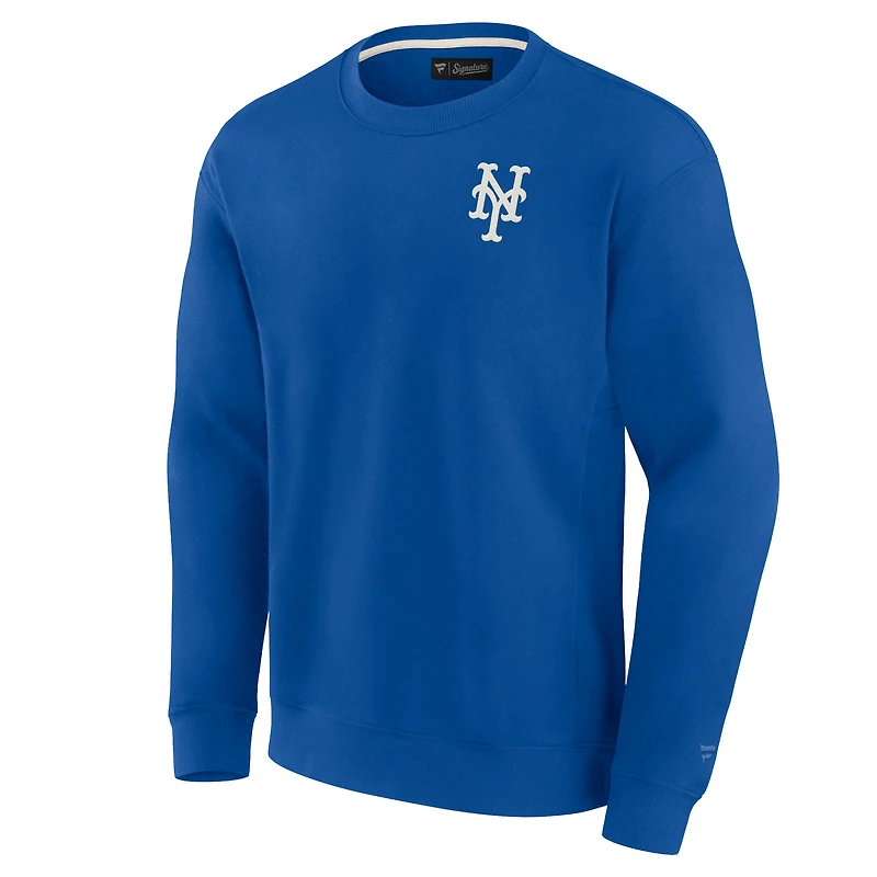 Unisex Fanatics Royal New York Mets Super Soft Pullover Crew Sweatshirt