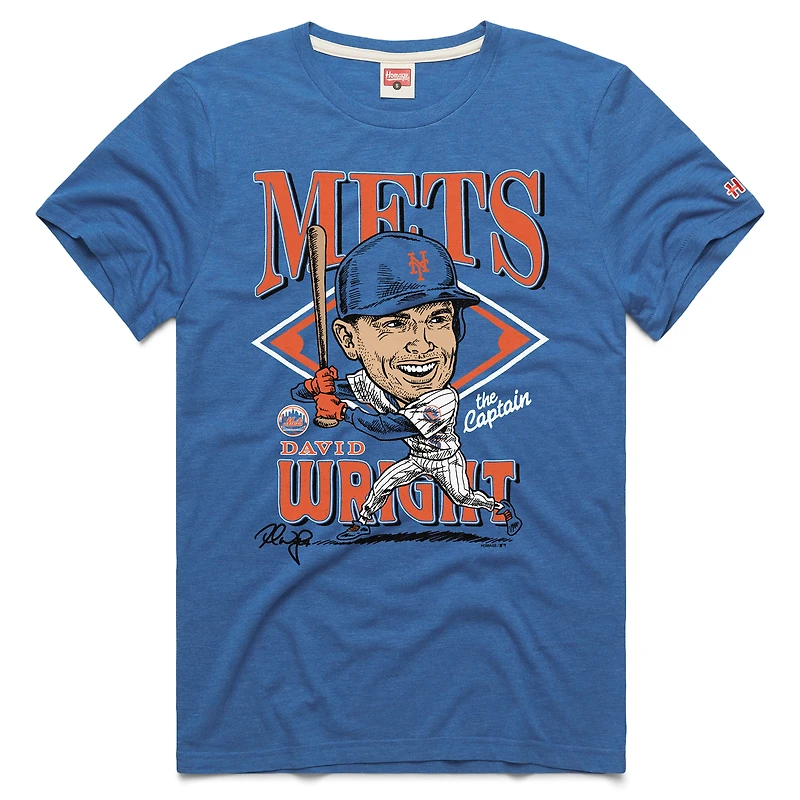 T-shirt unisexe hommage à David Wright Royal New York Mets Caricature Tri-Blend