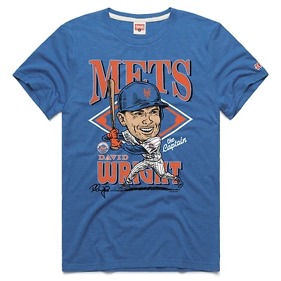 T-shirt unisexe hommage à David Wright Royal New York Mets Caricature Tri-Blend