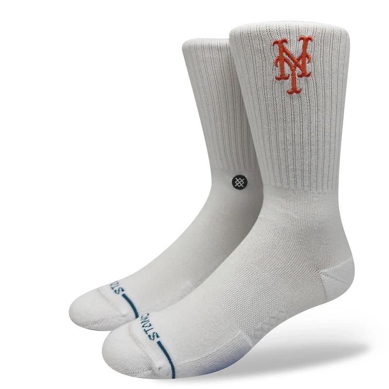 Chaussettes unisexes en tricot à écusson blanc Stance New York Mets