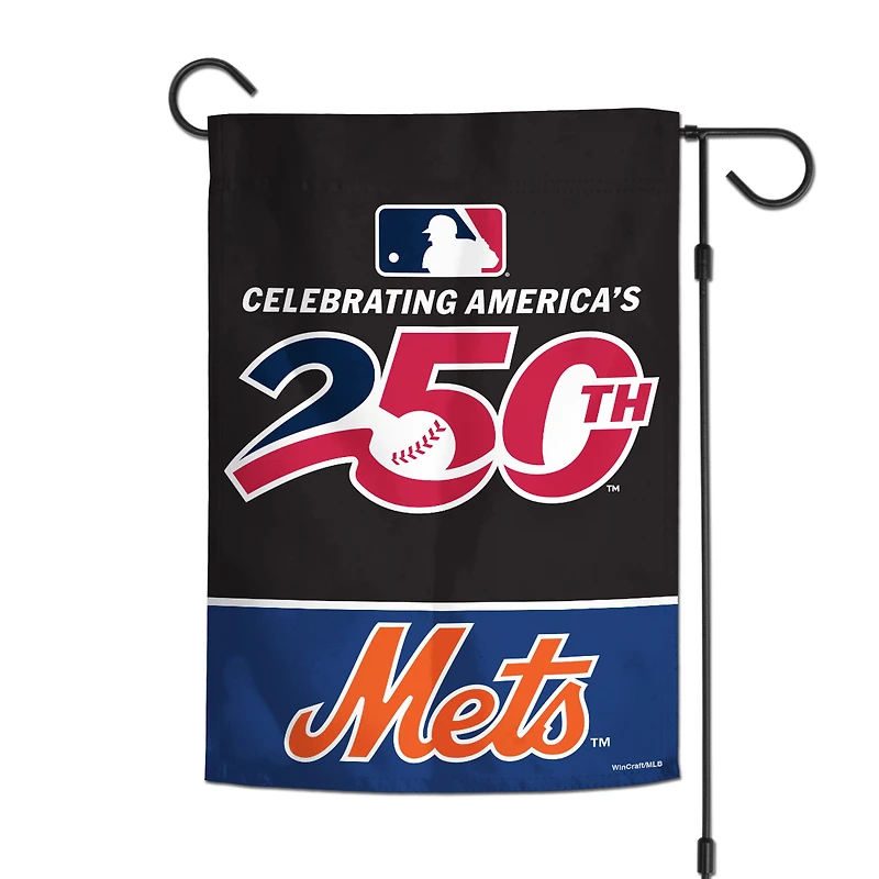 Drapeau de jardin double face WinCraft New York Mets 12" x 18" America 250