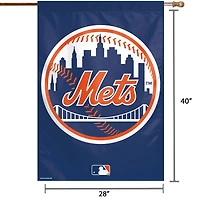 WinCraft New York Mets 28 "x 40" Bannière verticale à logo circulaire simple face