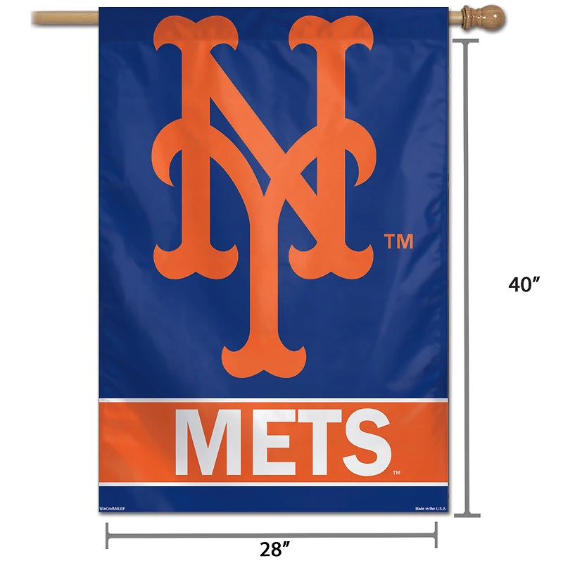WinCraft Mets de New York 28" x 40" Bannière verticale simple face Wordmark