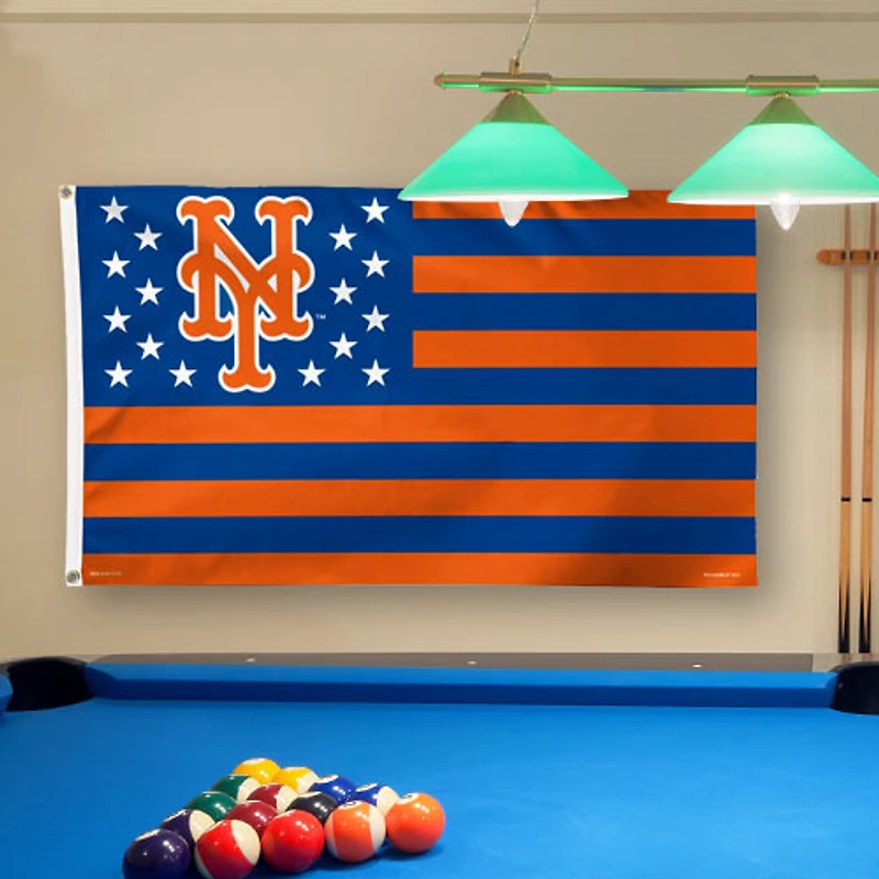 Drapeau de luxe WinCraft New York Mets, étoiles et rayures, 90 x 150 cm